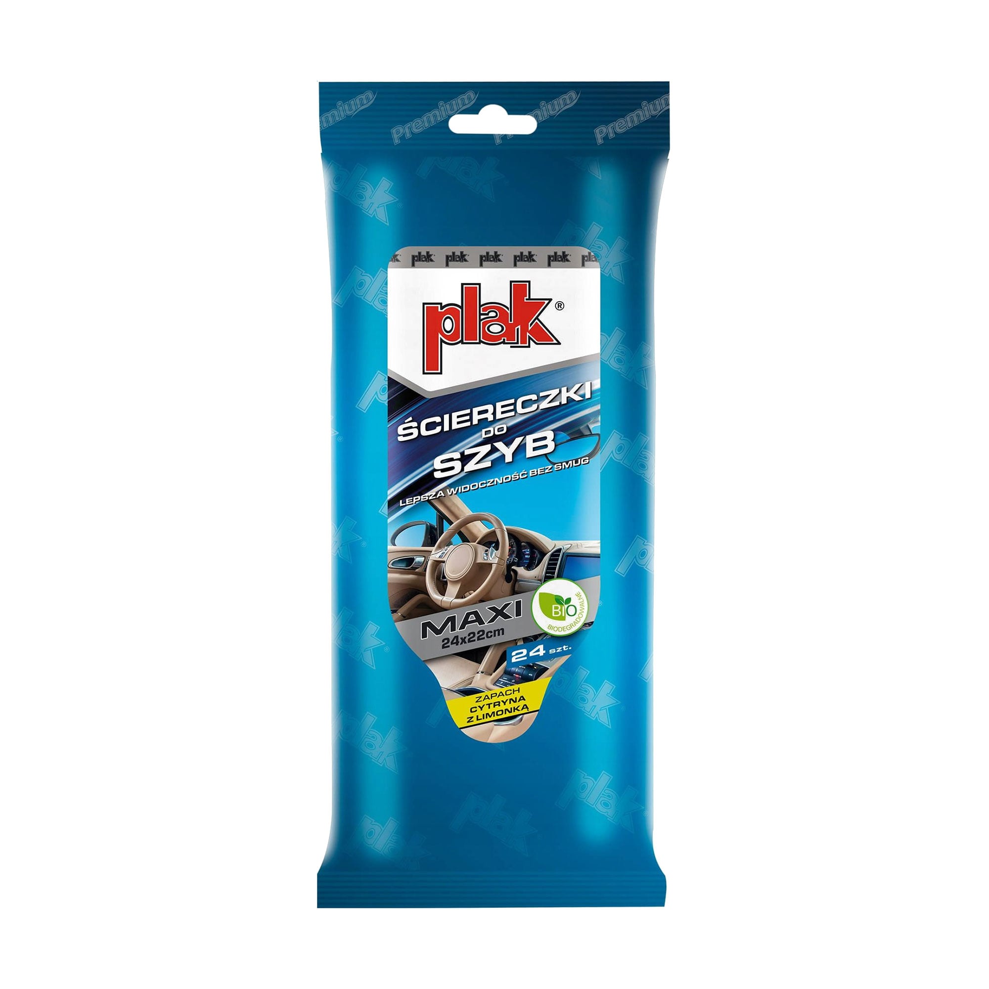 Серветки для скла Plak Maxi Лимон з лаймом, 24 шт